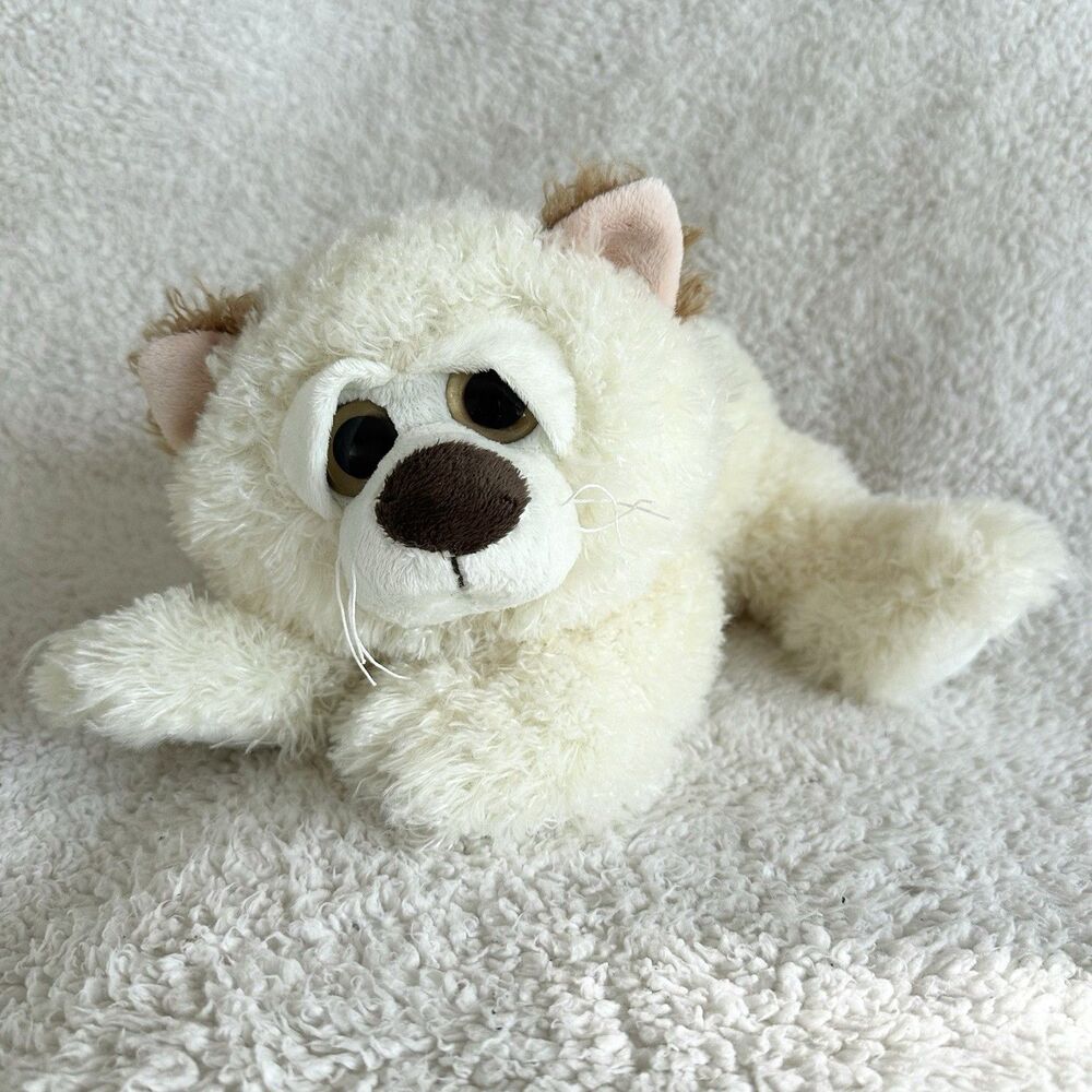 Ganz Luvkinz Cat White Big Sad Eyes Stuffed Animal Plush Toy H12547